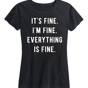 NWT Everything Is Fine Instant Message Tee T-Shirt